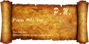 Papp Mína névjegykártya